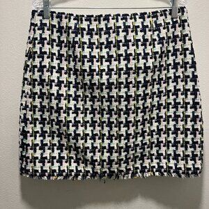 ANN TAYLOR Women's 12p Black & white tweed knit straight skirt knee length